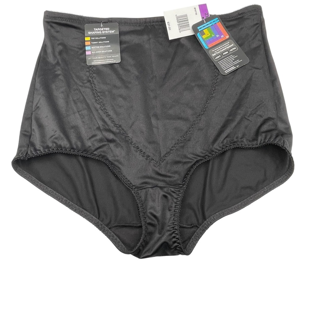 Bali 8710 Firm Control Shaping Brief High Waist Tummy Control Black 2XL NEW